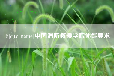孝感中国消防救援学院体能要求