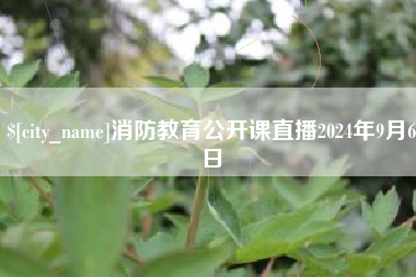 孝感消防教育公开课直播2024年9月6日
