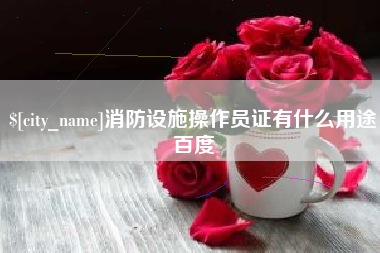 孝感消防设施操作员证有什么用途百度