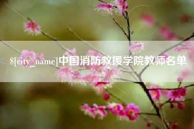 孝感中国消防救援学院教师名单
