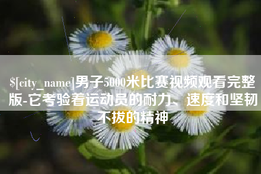 孝感男子5000米比赛视频观看完整版-它考验着运动员的耐力、速度和坚韧不拔的精神