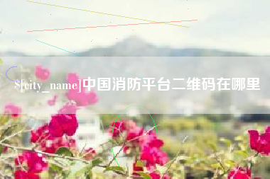 孝感中国消防平台二维码在哪里