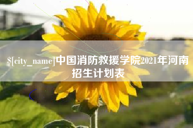 孝感中国消防救援学院2021年河南招生计划表