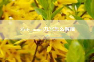 孝感九宫怎么解释