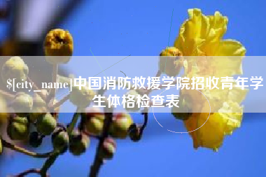 孝感中国消防救援学院招收青年学生体格检查表